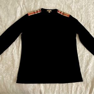 Burberry black long sleeve cotton t shirt